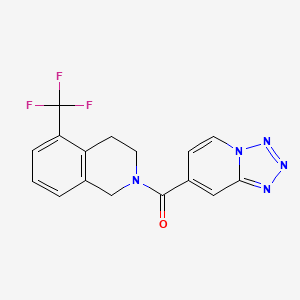 molecular formula C16H12F3N5O B6950876 tetrazolo[1,5-a]pyridin-7-yl-[5-(trifluoromethyl)-3,4-dihydro-1H-isoquinolin-2-yl]methanone 