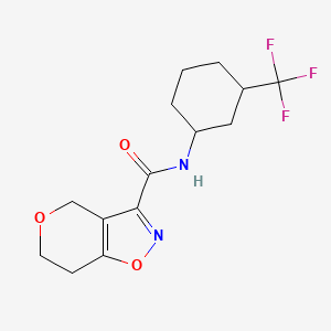 molecular formula C14H17F3N2O3 B6950915 N-[3-(trifluoromethyl)cyclohexyl]-6,7-dihydro-4H-pyrano[3,4-d][1,2]oxazole-3-carboxamide 