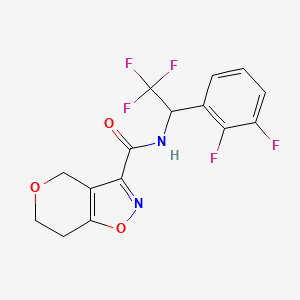 molecular formula C15H11F5N2O3 B6950924 N-[1-(2,3-difluorophenyl)-2,2,2-trifluoroethyl]-6,7-dihydro-4H-pyrano[3,4-d][1,2]oxazole-3-carboxamide 