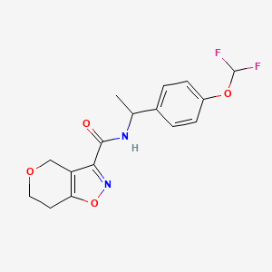 molecular formula C16H16F2N2O4 B6950941 N-[1-[4-(difluoromethoxy)phenyl]ethyl]-6,7-dihydro-4H-pyrano[3,4-d][1,2]oxazole-3-carboxamide 