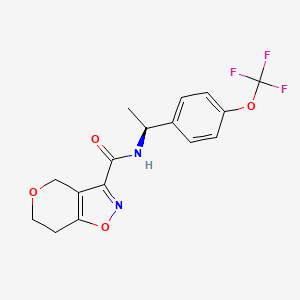 molecular formula C16H15F3N2O4 B6950947 N-[(1S)-1-[4-(trifluoromethoxy)phenyl]ethyl]-6,7-dihydro-4H-pyrano[3,4-d][1,2]oxazole-3-carboxamide 