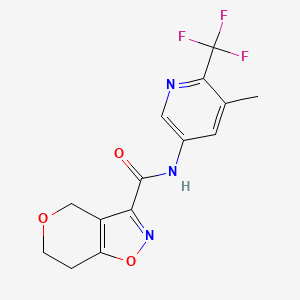 molecular formula C14H12F3N3O3 B6950980 N-[5-methyl-6-(trifluoromethyl)pyridin-3-yl]-6,7-dihydro-4H-pyrano[3,4-d][1,2]oxazole-3-carboxamide 