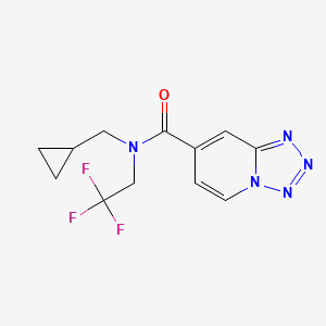 molecular formula C12H12F3N5O B6950982 N-(cyclopropylmethyl)-N-(2,2,2-trifluoroethyl)tetrazolo[1,5-a]pyridine-7-carboxamide 