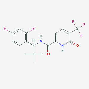 molecular formula C18H17F5N2O2 B6951010 N-[1-(2,4-difluorophenyl)-2,2-dimethylpropyl]-6-oxo-5-(trifluoromethyl)-1H-pyridine-2-carboxamide 