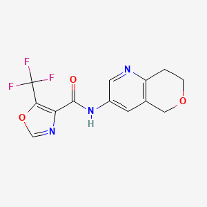 molecular formula C13H10F3N3O3 B6951029 N-(7,8-dihydro-5H-pyrano[4,3-b]pyridin-3-yl)-5-(trifluoromethyl)-1,3-oxazole-4-carboxamide 