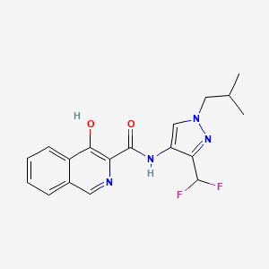 molecular formula C18H18F2N4O2 B6951038 N-[3-(difluoromethyl)-1-(2-methylpropyl)pyrazol-4-yl]-4-hydroxyisoquinoline-3-carboxamide 