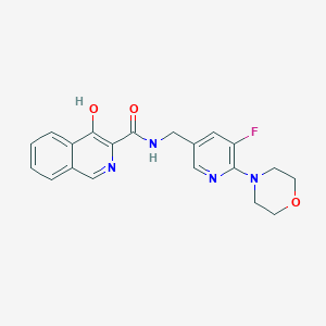 molecular formula C20H19FN4O3 B6951086 N-[(5-fluoro-6-morpholin-4-ylpyridin-3-yl)methyl]-4-hydroxyisoquinoline-3-carboxamide 
