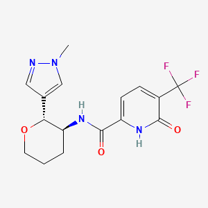 molecular formula C16H17F3N4O3 B6951107 N-[(2R,3S)-2-(1-methylpyrazol-4-yl)oxan-3-yl]-6-oxo-5-(trifluoromethyl)-1H-pyridine-2-carboxamide 