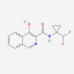 molecular formula C14H12F2N2O2 B6951141 N-[1-(difluoromethyl)cyclopropyl]-4-hydroxyisoquinoline-3-carboxamide 