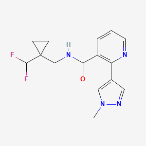 molecular formula C15H16F2N4O B6951153 N-[[1-(difluoromethyl)cyclopropyl]methyl]-2-(1-methylpyrazol-4-yl)pyridine-3-carboxamide 