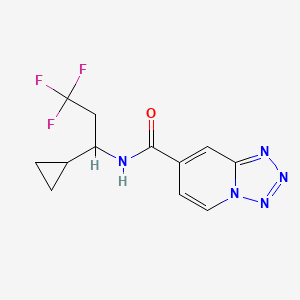 molecular formula C12H12F3N5O B6951168 N-(1-cyclopropyl-3,3,3-trifluoropropyl)tetrazolo[1,5-a]pyridine-7-carboxamide 