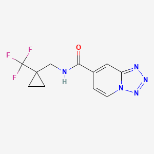 molecular formula C11H10F3N5O B6951219 N-[[1-(trifluoromethyl)cyclopropyl]methyl]tetrazolo[1,5-a]pyridine-7-carboxamide 