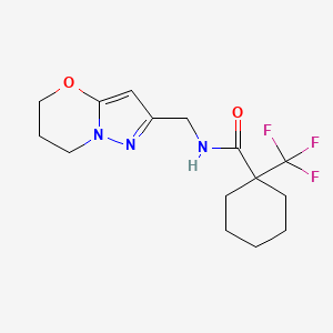 molecular formula C15H20F3N3O2 B6951240 N-(6,7-dihydro-5H-pyrazolo[5,1-b][1,3]oxazin-2-ylmethyl)-1-(trifluoromethyl)cyclohexane-1-carboxamide 