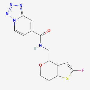 molecular formula C14H12FN5O2S B6951244 N-[(2-fluoro-6,7-dihydro-4H-thieno[3,2-c]pyran-4-yl)methyl]tetrazolo[1,5-a]pyridine-7-carboxamide 