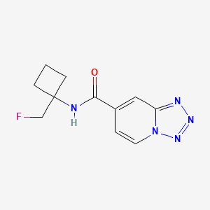 molecular formula C11H12FN5O B6951294 N-[1-(fluoromethyl)cyclobutyl]tetrazolo[1,5-a]pyridine-7-carboxamide 