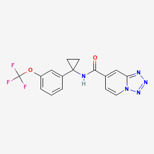 molecular formula C16H12F3N5O2 B6951324 N-[1-[3-(trifluoromethoxy)phenyl]cyclopropyl]tetrazolo[1,5-a]pyridine-7-carboxamide 