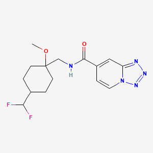 molecular formula C15H19F2N5O2 B6951327 N-[[4-(difluoromethyl)-1-methoxycyclohexyl]methyl]tetrazolo[1,5-a]pyridine-7-carboxamide 