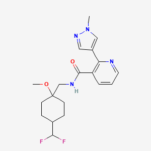 molecular formula C19H24F2N4O2 B6951330 N-[[4-(difluoromethyl)-1-methoxycyclohexyl]methyl]-2-(1-methylpyrazol-4-yl)pyridine-3-carboxamide 