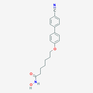 molecular formula C20H22N2O3 B069514 Heptanamide, 7-[(4'-cyano[1,1'-biphenyl]-4-yl)oxy]-N-hydroxy- CAS No. 191228-04-3