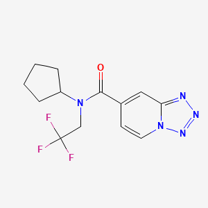molecular formula C13H14F3N5O B6951487 N-cyclopentyl-N-(2,2,2-trifluoroethyl)tetrazolo[1,5-a]pyridine-7-carboxamide 