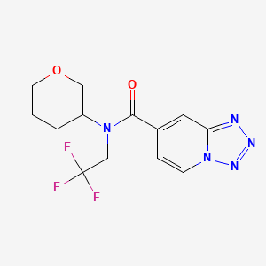 molecular formula C13H14F3N5O2 B6951495 N-(oxan-3-yl)-N-(2,2,2-trifluoroethyl)tetrazolo[1,5-a]pyridine-7-carboxamide 