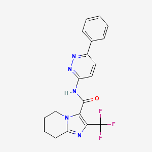 molecular formula C19H16F3N5O B6951503 N-(6-phenylpyridazin-3-yl)-2-(trifluoromethyl)-5,6,7,8-tetrahydroimidazo[1,2-a]pyridine-3-carboxamide 