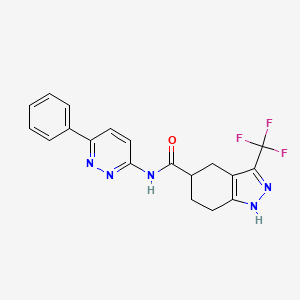 molecular formula C19H16F3N5O B6951505 N-(6-phenylpyridazin-3-yl)-3-(trifluoromethyl)-4,5,6,7-tetrahydro-1H-indazole-5-carboxamide 