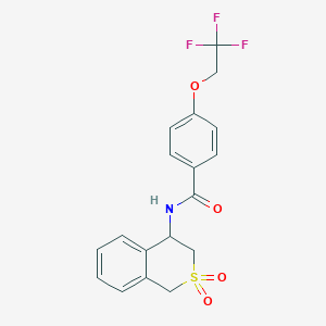 molecular formula C18H16F3NO4S B6951548 N-(2,2-dioxo-3,4-dihydro-1H-isothiochromen-4-yl)-4-(2,2,2-trifluoroethoxy)benzamide 
