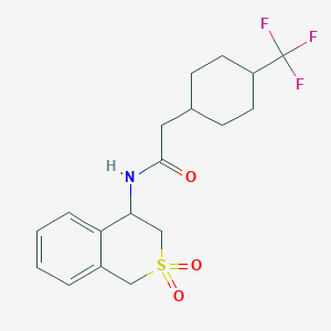 molecular formula C18H22F3NO3S B6951569 N-(2,2-dioxo-3,4-dihydro-1H-isothiochromen-4-yl)-2-[4-(trifluoromethyl)cyclohexyl]acetamide 