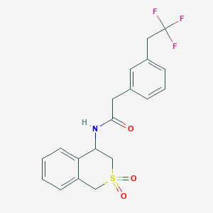 molecular formula C19H18F3NO3S B6951589 N-(2,2-dioxo-3,4-dihydro-1H-isothiochromen-4-yl)-2-[3-(2,2,2-trifluoroethyl)phenyl]acetamide 