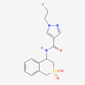 molecular formula C15H16FN3O3S B6951609 N-(2,2-dioxo-3,4-dihydro-1H-isothiochromen-4-yl)-1-(2-fluoroethyl)pyrazole-4-carboxamide 