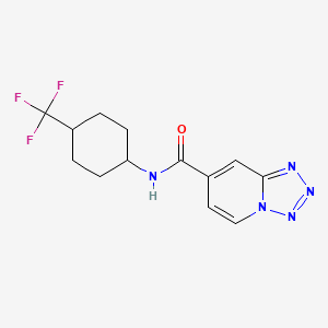 molecular formula C13H14F3N5O B6951785 N-[4-(trifluoromethyl)cyclohexyl]tetrazolo[1,5-a]pyridine-7-carboxamide 