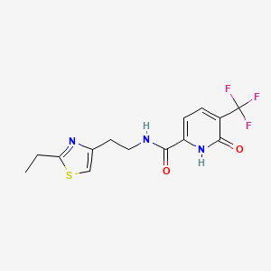 molecular formula C14H14F3N3O2S B6951798 N-[2-(2-ethyl-1,3-thiazol-4-yl)ethyl]-6-oxo-5-(trifluoromethyl)-1H-pyridine-2-carboxamide 