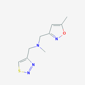molecular formula C9H12N4OS B6951953 N-methyl-1-(5-methyl-1,2-oxazol-3-yl)-N-(thiadiazol-4-ylmethyl)methanamine 