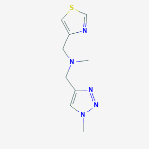 molecular formula C9H13N5S B6951959 N-methyl-1-(1-methyltriazol-4-yl)-N-(1,3-thiazol-4-ylmethyl)methanamine 