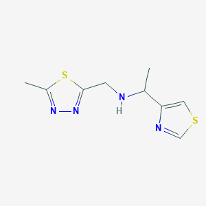 molecular formula C9H12N4S2 B6952007 N-[(5-methyl-1,3,4-thiadiazol-2-yl)methyl]-1-(1,3-thiazol-4-yl)ethanamine 