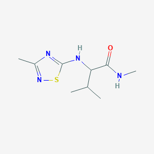 molecular formula C9H16N4OS B6952017 N,3-dimethyl-2-[(3-methyl-1,2,4-thiadiazol-5-yl)amino]butanamide 