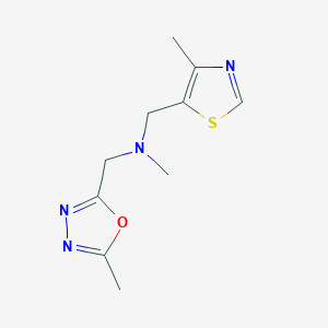 molecular formula C10H14N4OS B6952027 N-methyl-N-[(5-methyl-1,3,4-oxadiazol-2-yl)methyl]-1-(4-methyl-1,3-thiazol-5-yl)methanamine 
