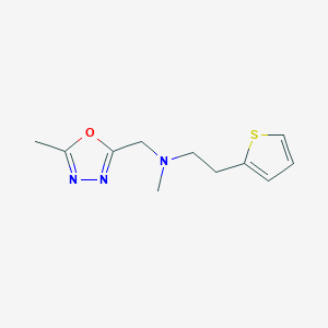 molecular formula C11H15N3OS B6952035 N-methyl-N-[(5-methyl-1,3,4-oxadiazol-2-yl)methyl]-2-thiophen-2-ylethanamine 