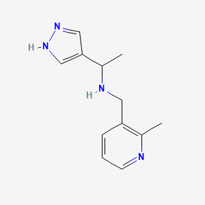 molecular formula C12H16N4 B6952107 N-[(2-methylpyridin-3-yl)methyl]-1-(1H-pyrazol-4-yl)ethanamine 