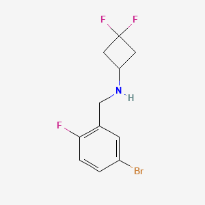 molecular formula C11H11BrF3N B6952114 N-[(5-bromo-2-fluorophenyl)methyl]-3,3-difluorocyclobutan-1-amine 