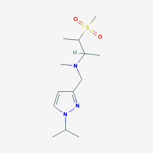 molecular formula C13H25N3O2S B6952295 N-methyl-3-methylsulfonyl-N-[(1-propan-2-ylpyrazol-3-yl)methyl]butan-2-amine 