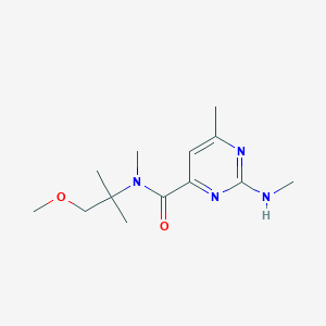molecular formula C13H22N4O2 B6952387 N-(1-methoxy-2-methylpropan-2-yl)-N,6-dimethyl-2-(methylamino)pyrimidine-4-carboxamide 