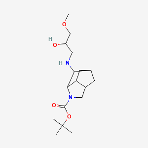 molecular formula C17H30N2O4 B6952726 Tert-butyl 2-[(2-hydroxy-3-methoxypropyl)amino]-4-azatricyclo[4.2.1.03,7]nonane-4-carboxylate 