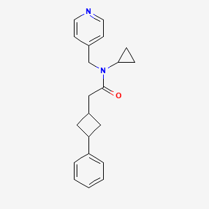 molecular formula C21H24N2O B6952750 N-cyclopropyl-2-(3-phenylcyclobutyl)-N-(pyridin-4-ylmethyl)acetamide 