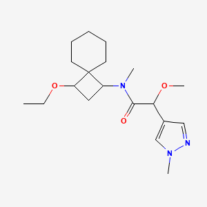 molecular formula C19H31N3O3 B6952790 N-(3-ethoxyspiro[3.5]nonan-1-yl)-2-methoxy-N-methyl-2-(1-methylpyrazol-4-yl)acetamide 
