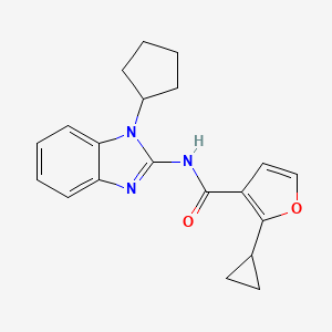 molecular formula C20H21N3O2 B6952809 N-(1-cyclopentylbenzimidazol-2-yl)-2-cyclopropylfuran-3-carboxamide 