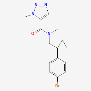 molecular formula C15H17BrN4O B6952810 N-[[1-(4-bromophenyl)cyclopropyl]methyl]-N,3-dimethyltriazole-4-carboxamide 