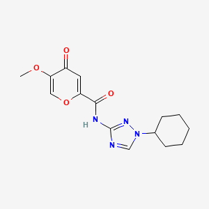 molecular formula C15H18N4O4 B6952851 N-(1-cyclohexyl-1,2,4-triazol-3-yl)-5-methoxy-4-oxopyran-2-carboxamide 