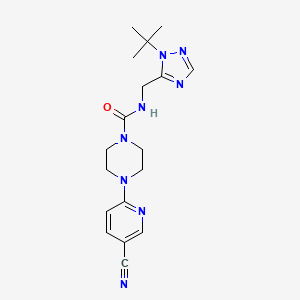 molecular formula C18H24N8O B6952896 N-[(2-tert-butyl-1,2,4-triazol-3-yl)methyl]-4-(5-cyanopyridin-2-yl)piperazine-1-carboxamide 